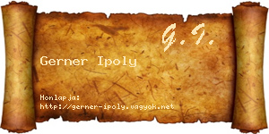 Gerner Ipoly névjegykártya